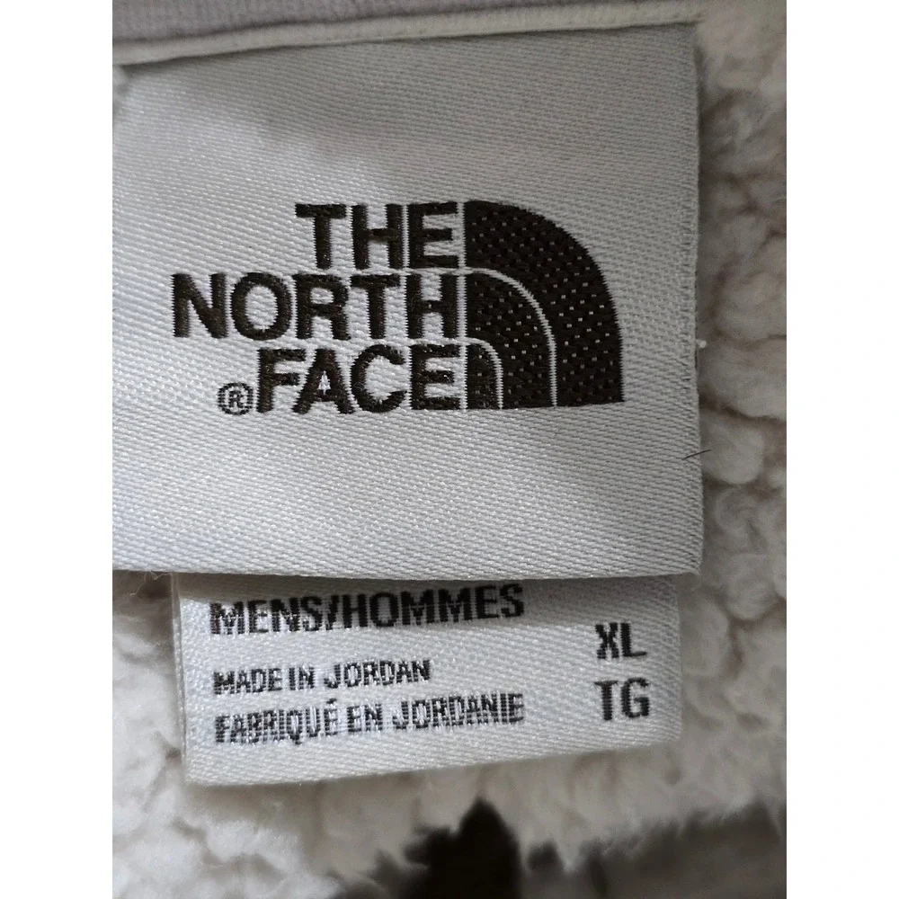The North Face Mens Sherpa Fleece Vest XL‎ Cream Tan Full Zip High Pile NF0A4P8G